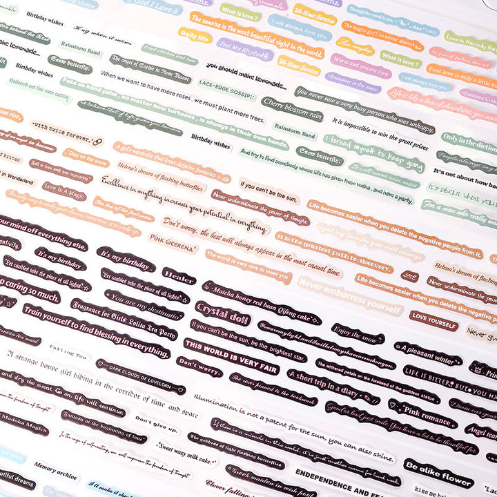 Inspirational Word Quote Die-cut Tape - Set of 6