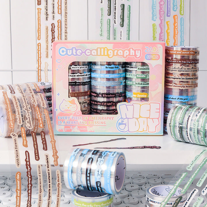 Inspirational Word Quote Die-cut Tape - Set of 6