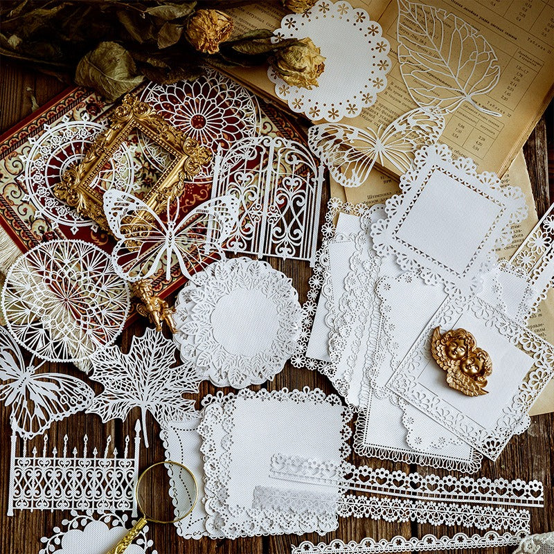 Lace Cut-out Scrapbook Paper - 80 Sheets