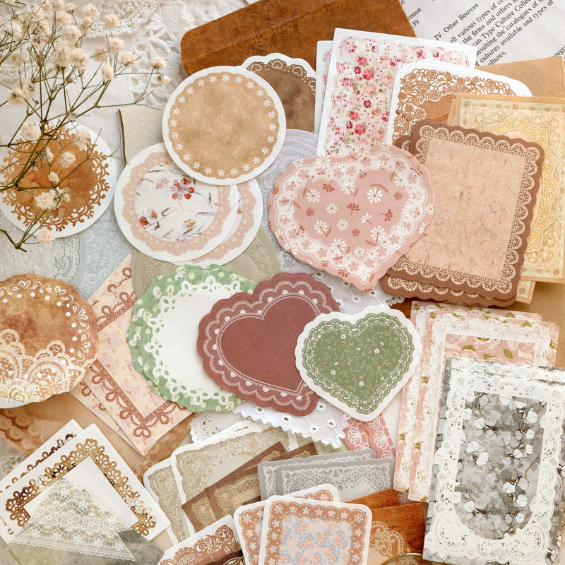 Lace Trim Tags Scrapbook Paper - 100 Pcs
