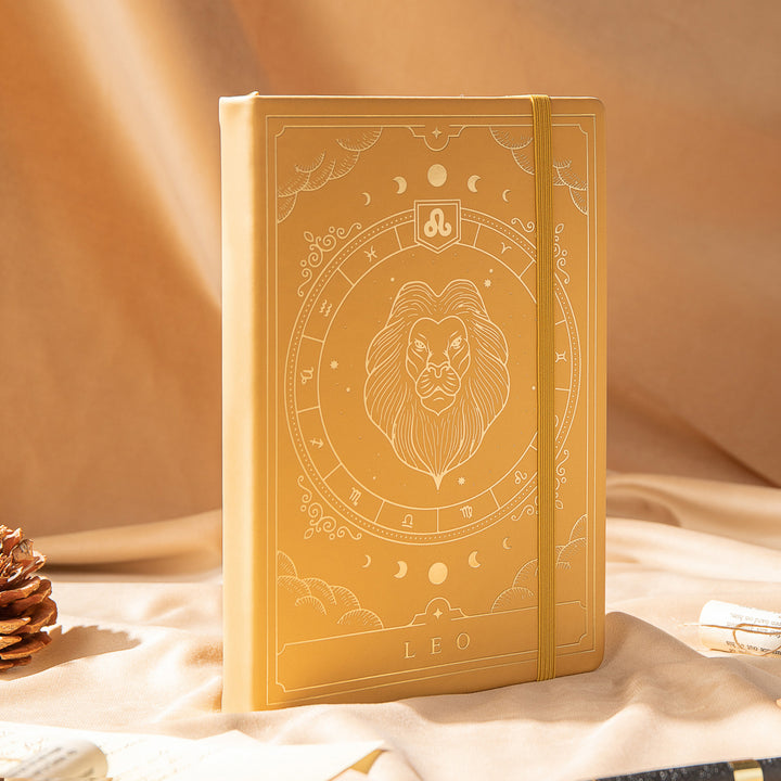 Leather Zodiac Constellation Bullet Journal - A5 - Dotted - Leo