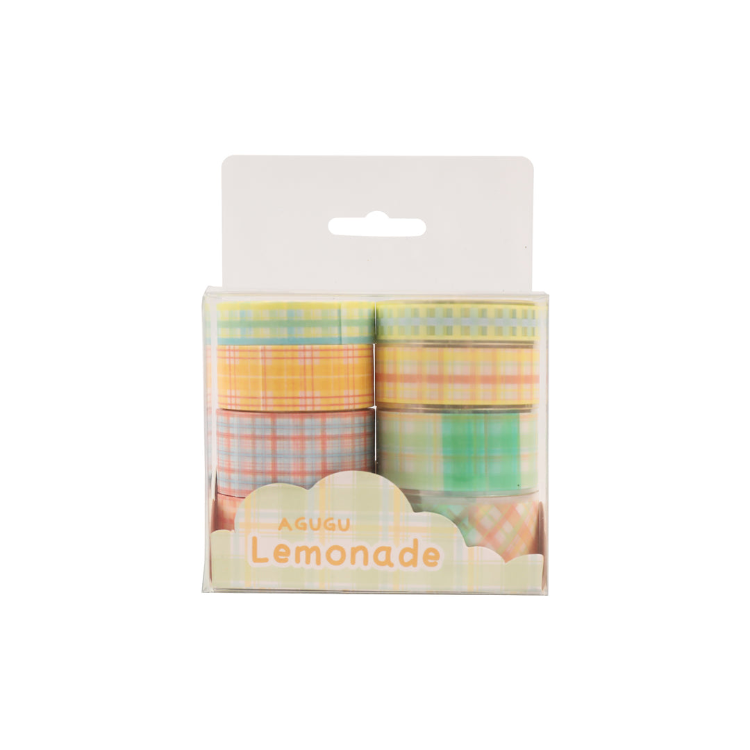 Lemonade Plaid Washi & PET Tape - Set of 8