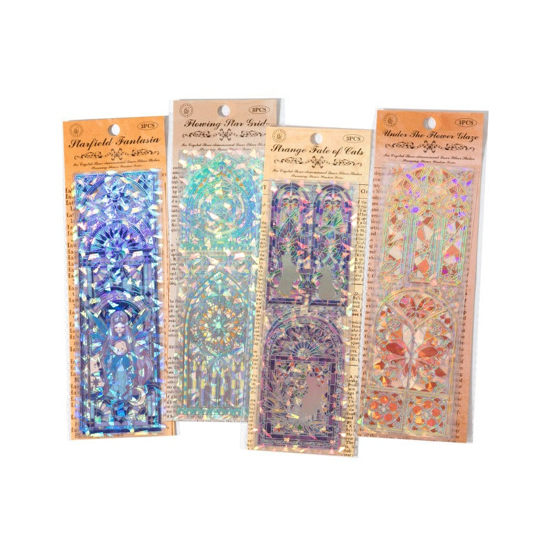 Luminous Stained Glass Window Stickers - 12 Sheets