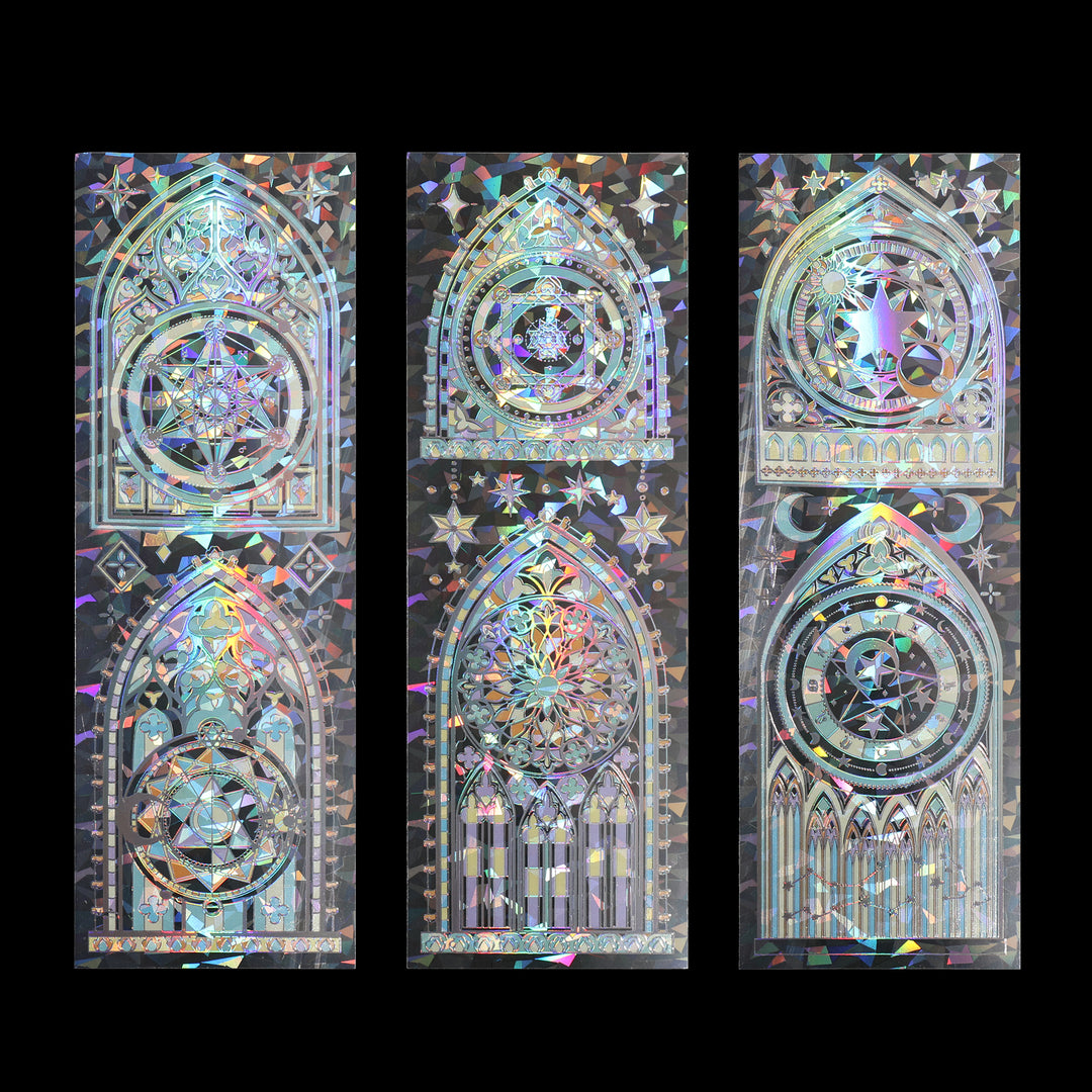 Luminous Stained Glass Window Stickers - Green - 3 Sheets