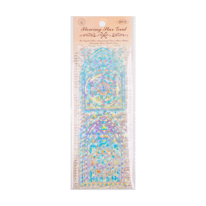 Luminous Stained Glass Window Stickers - Green - 3 Sheets