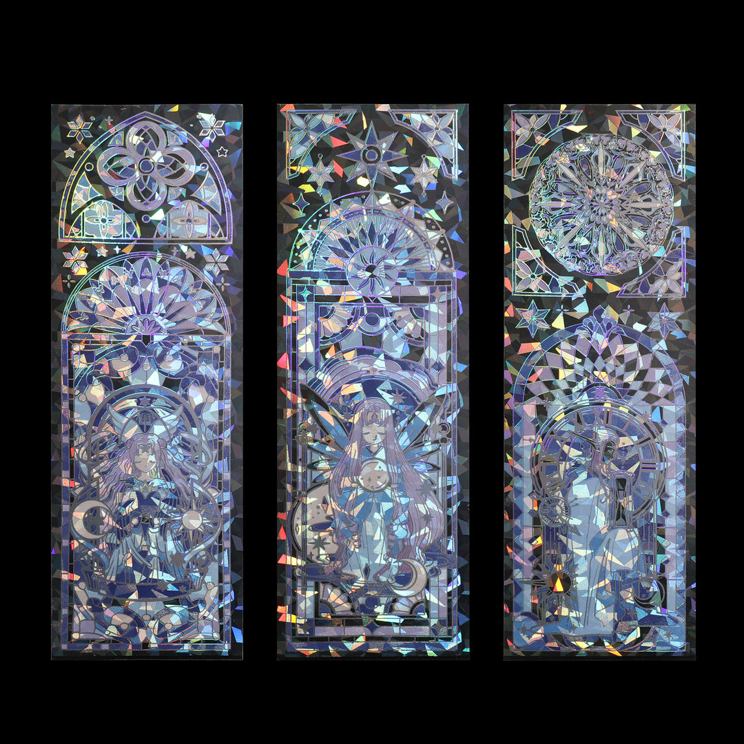 Luminous Stained Glass Window Stickers - Light Purple - 3 Sheets