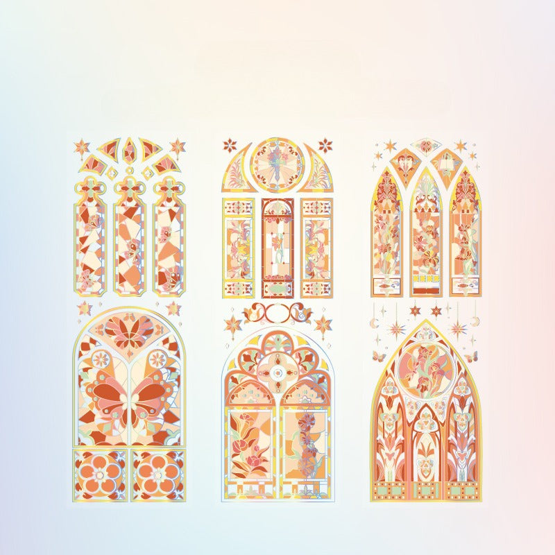 Luminous Stained Glass Window Stickers - 12 Sheets