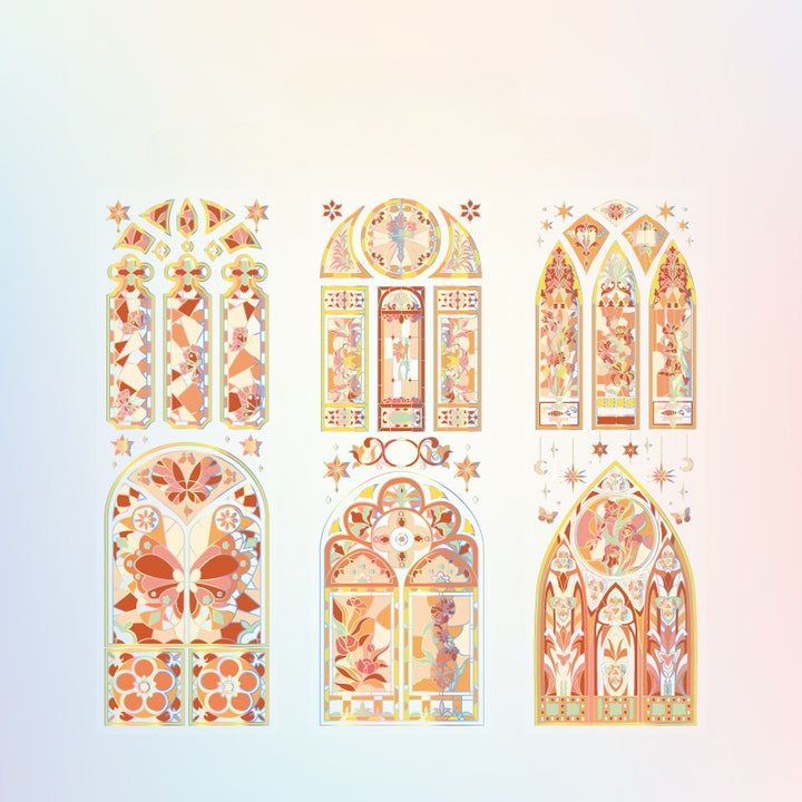 Luminous Stained Glass Window Stickers - 12 Sheets
