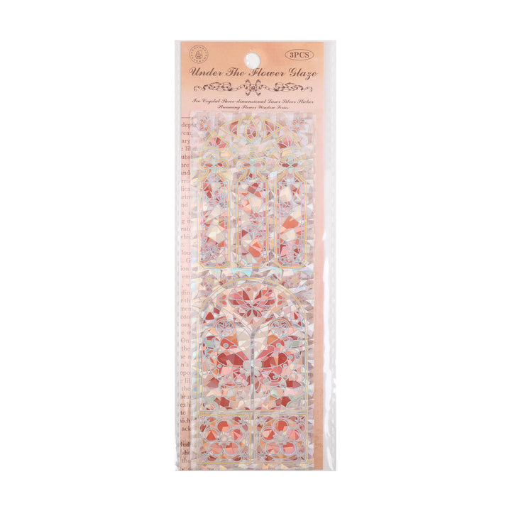 Luminous Stained Glass Window Stickers - Orange - 3 Sheets
