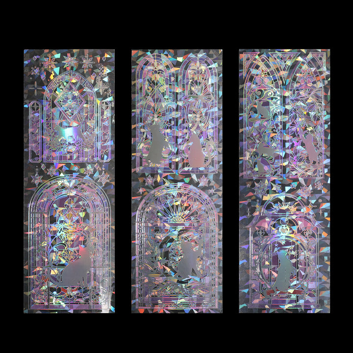 Luminous Stained Glass Window Stickers - Purple - 3 Sheets