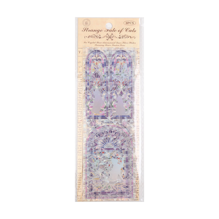 Luminous Stained Glass Window Stickers - Purple - 3 Sheets