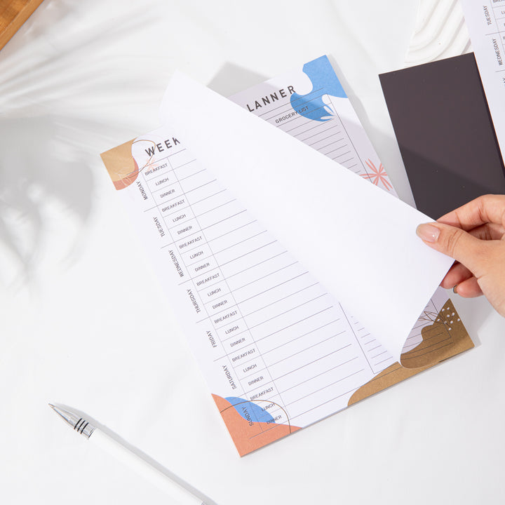 Magnetic Weekly Meal Planner Grocery List Notepad
