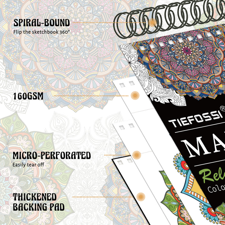 Mandalas Stress Relief Coloring Book 60 Sheets