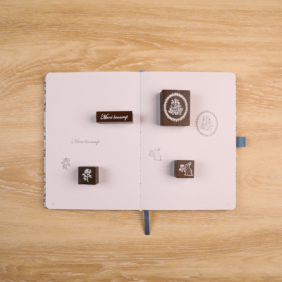 Merci Beaucoup Wooden Stamp - Set of 4