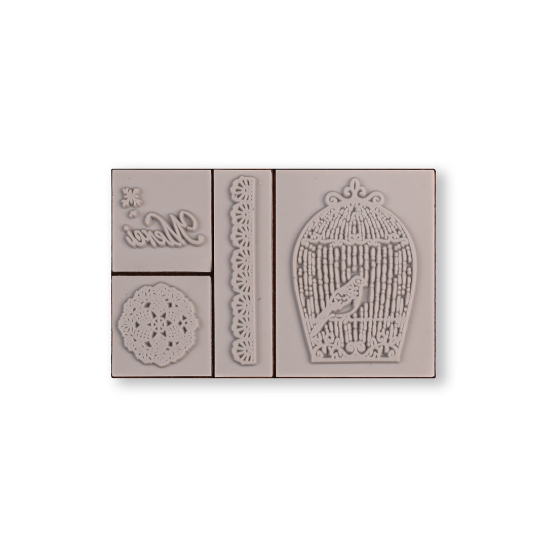 Merci Wooden Stamp - Set of 4