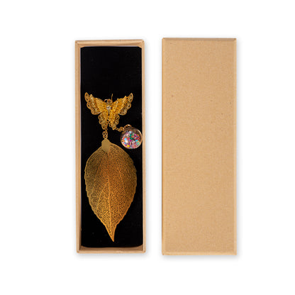 Metal Leaf Butterfly Bookmark - Rainbow