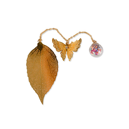 Metal Leaf Butterfly Bookmark - Rainbow