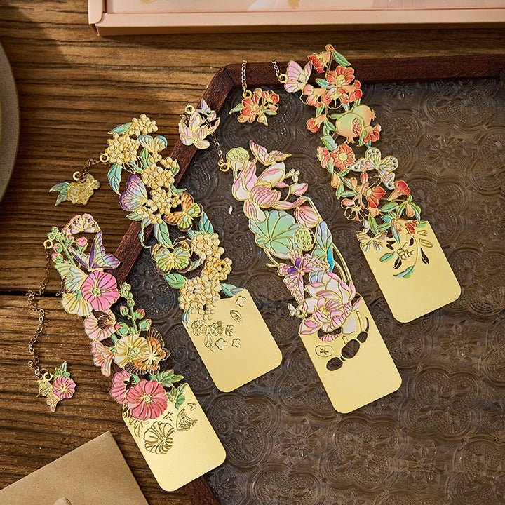 Monthly Flowers Metal Bookmarks