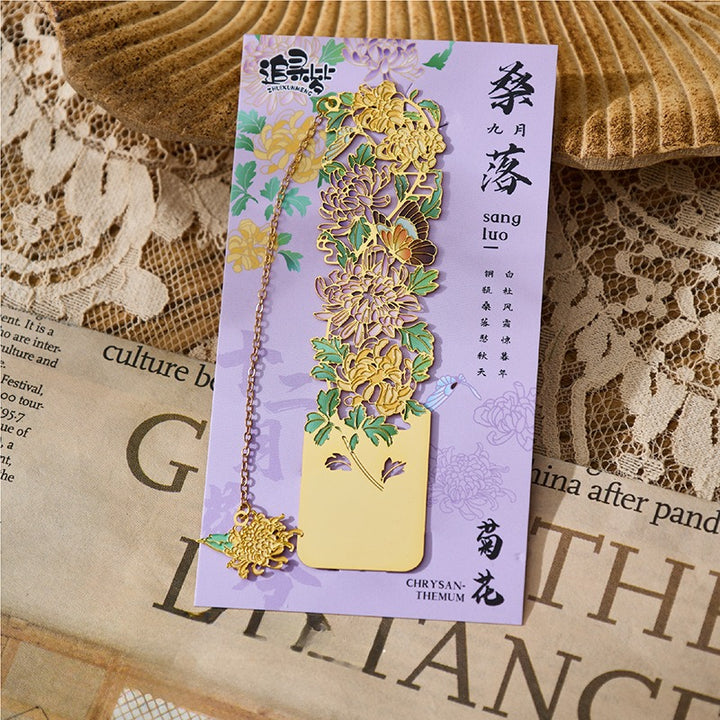 Monthly Flowers Metal Bookmarks