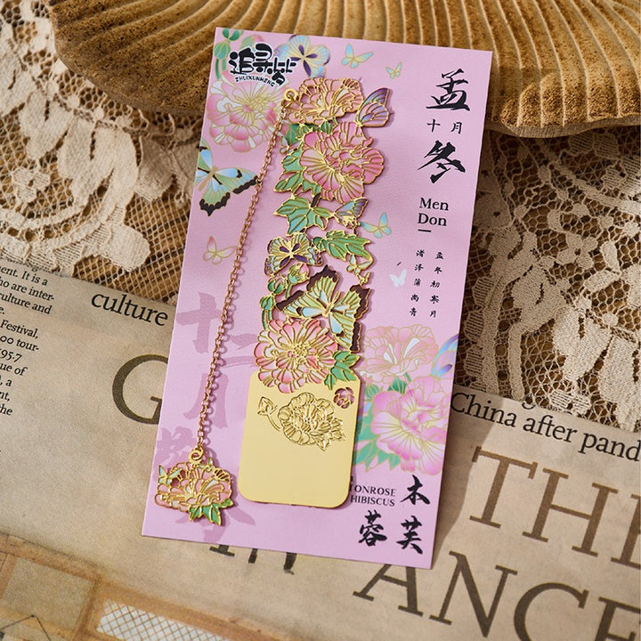 Monthly Flowers Metal Bookmarks