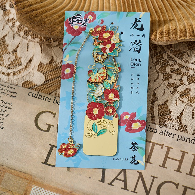 Monthly Flowers Metal Bookmarks