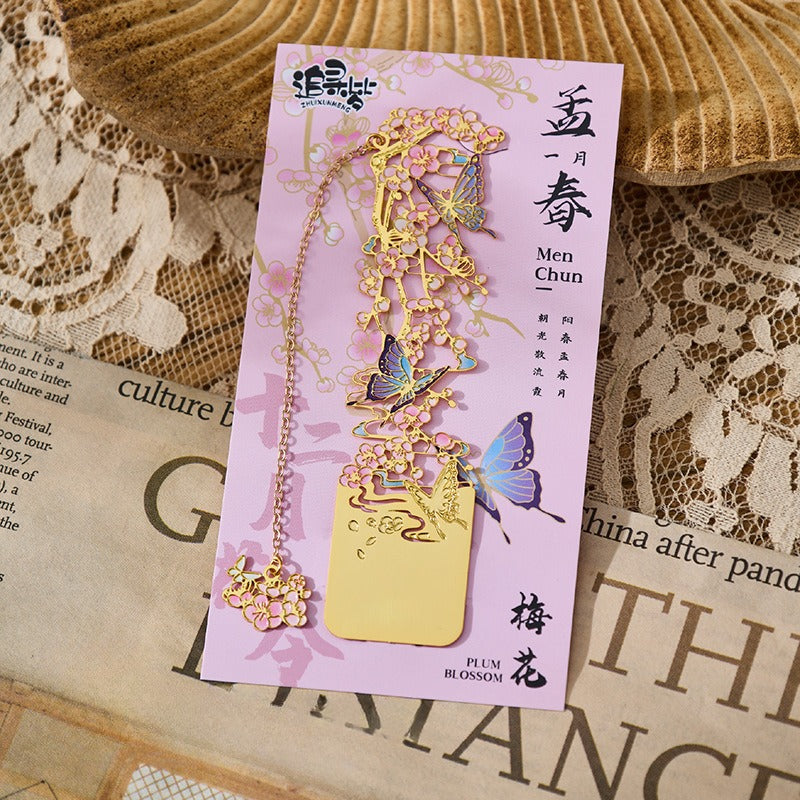 Monthly Flowers Metal Bookmarks