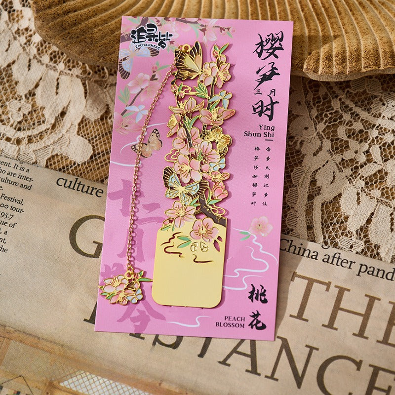 Monthly Flowers Metal Bookmarks