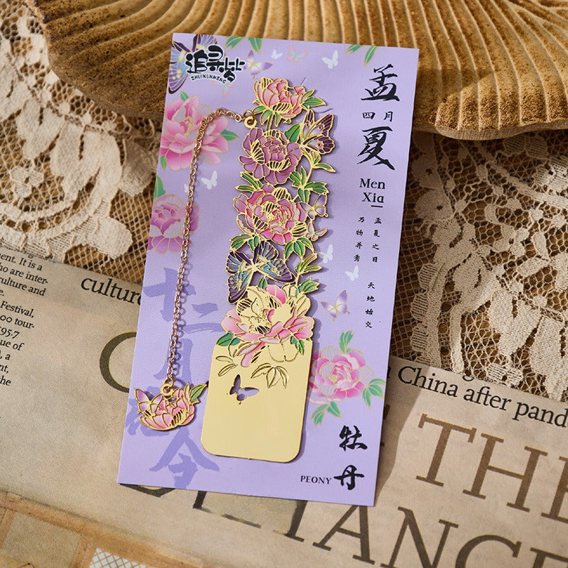 Monthly Flowers Metal Bookmarks