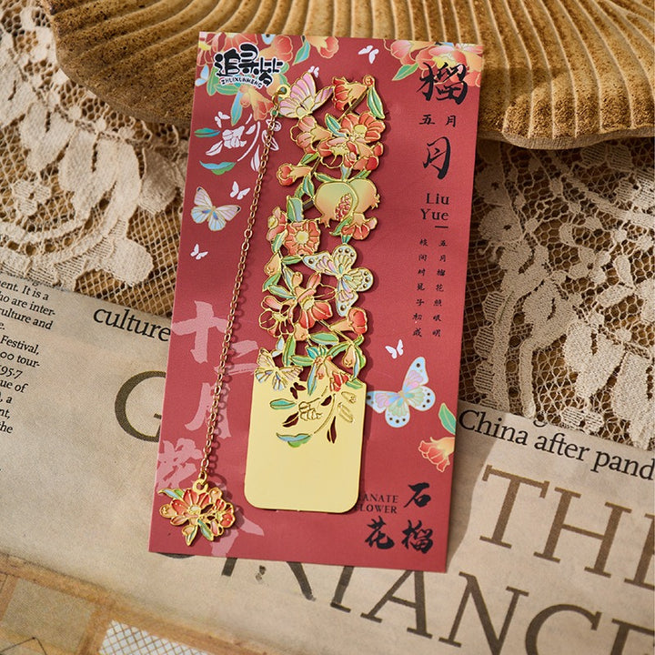 Monthly Flowers Metal Bookmarks