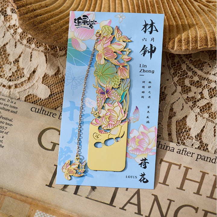 Monthly Flowers Metal Bookmarks