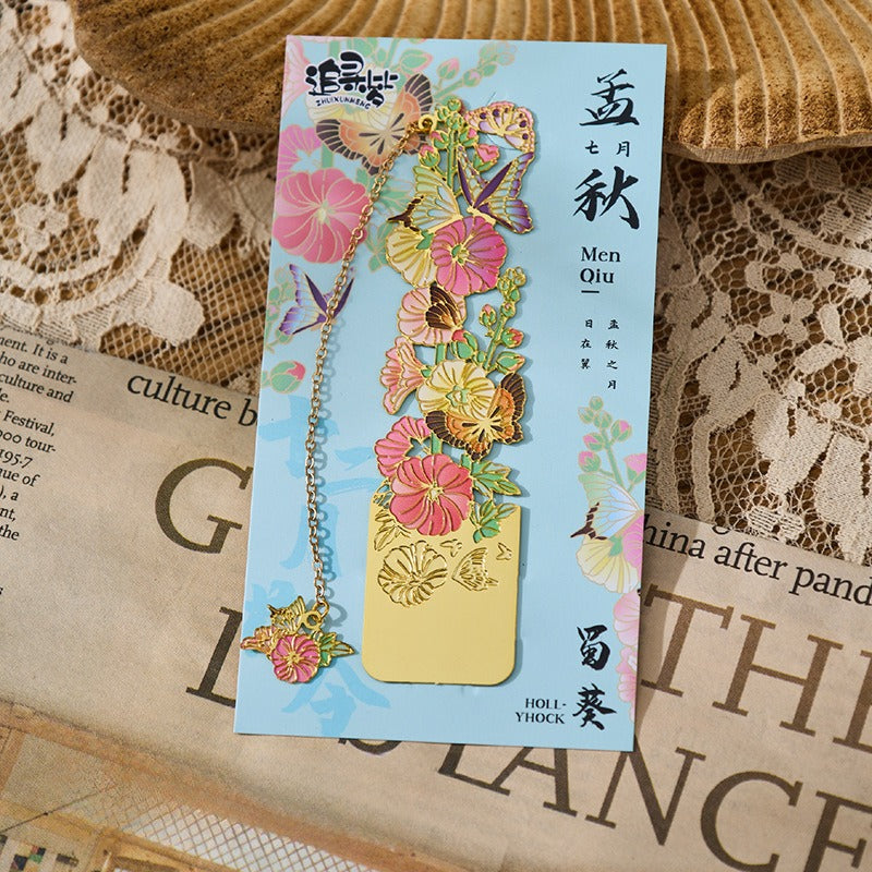 Monthly Flowers Metal Bookmarks