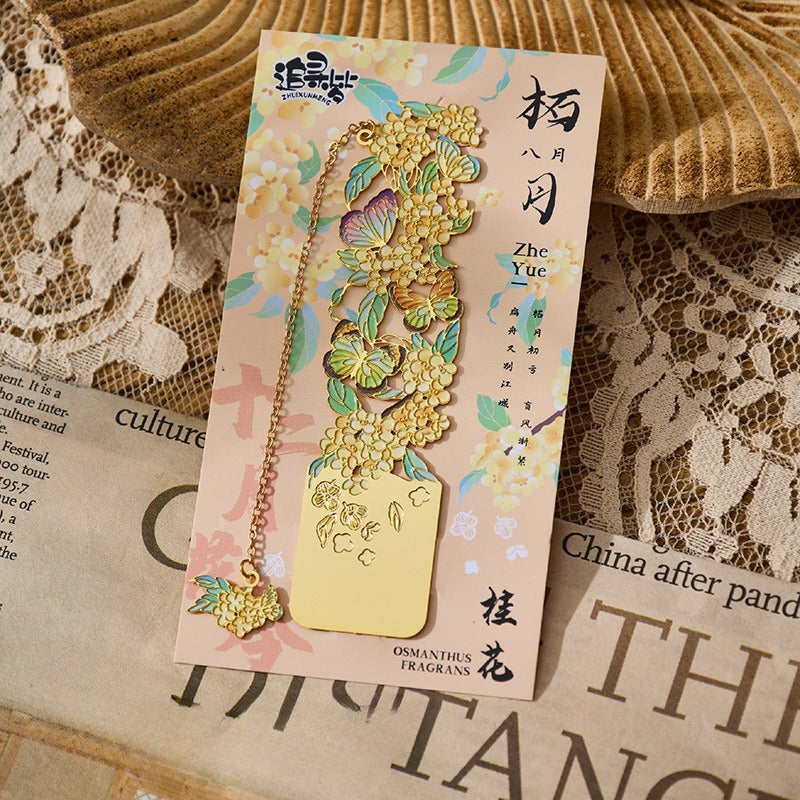 Monthly Flowers Metal Bookmarks