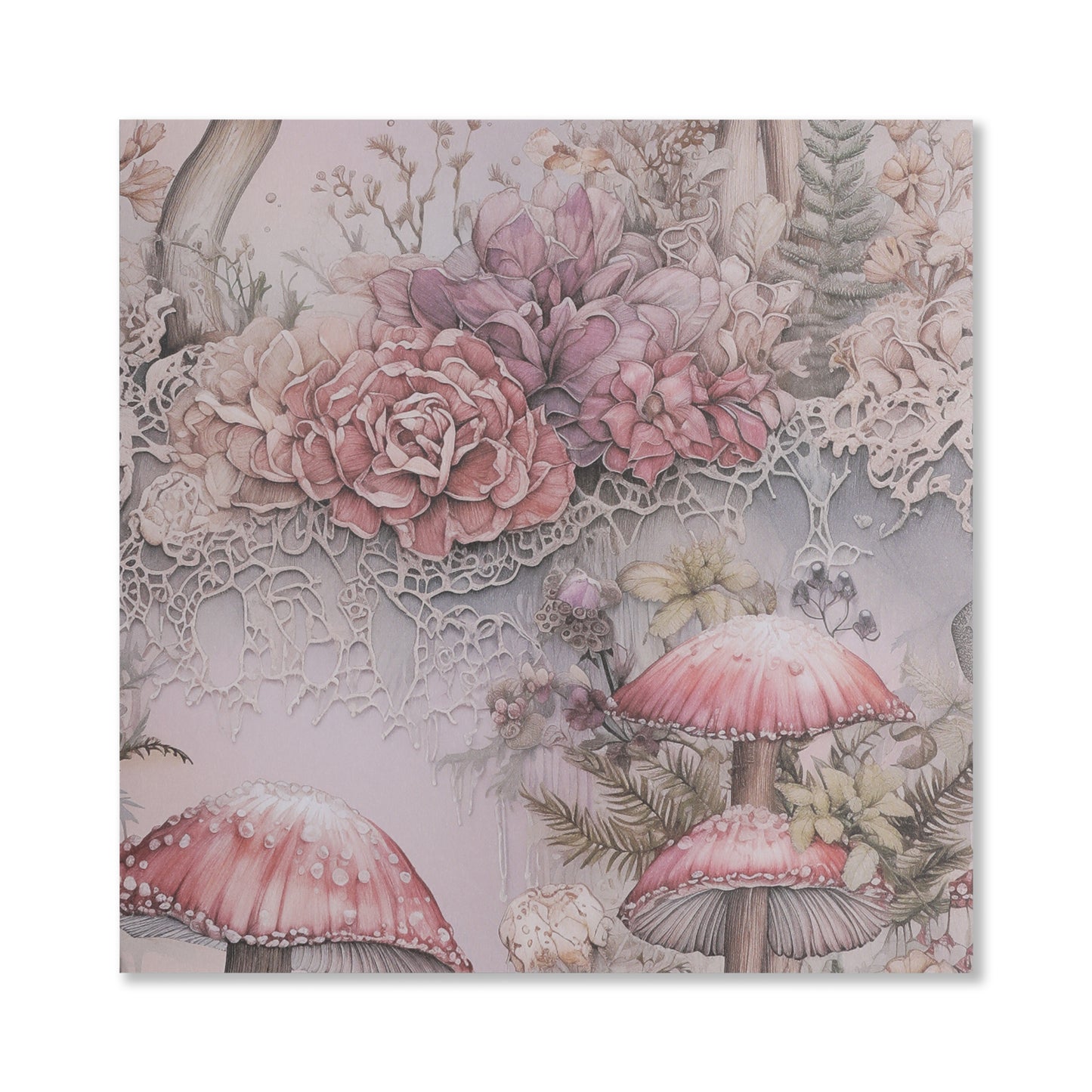 Mushroom Fairy Scrapbook Paper - 12 Sheets