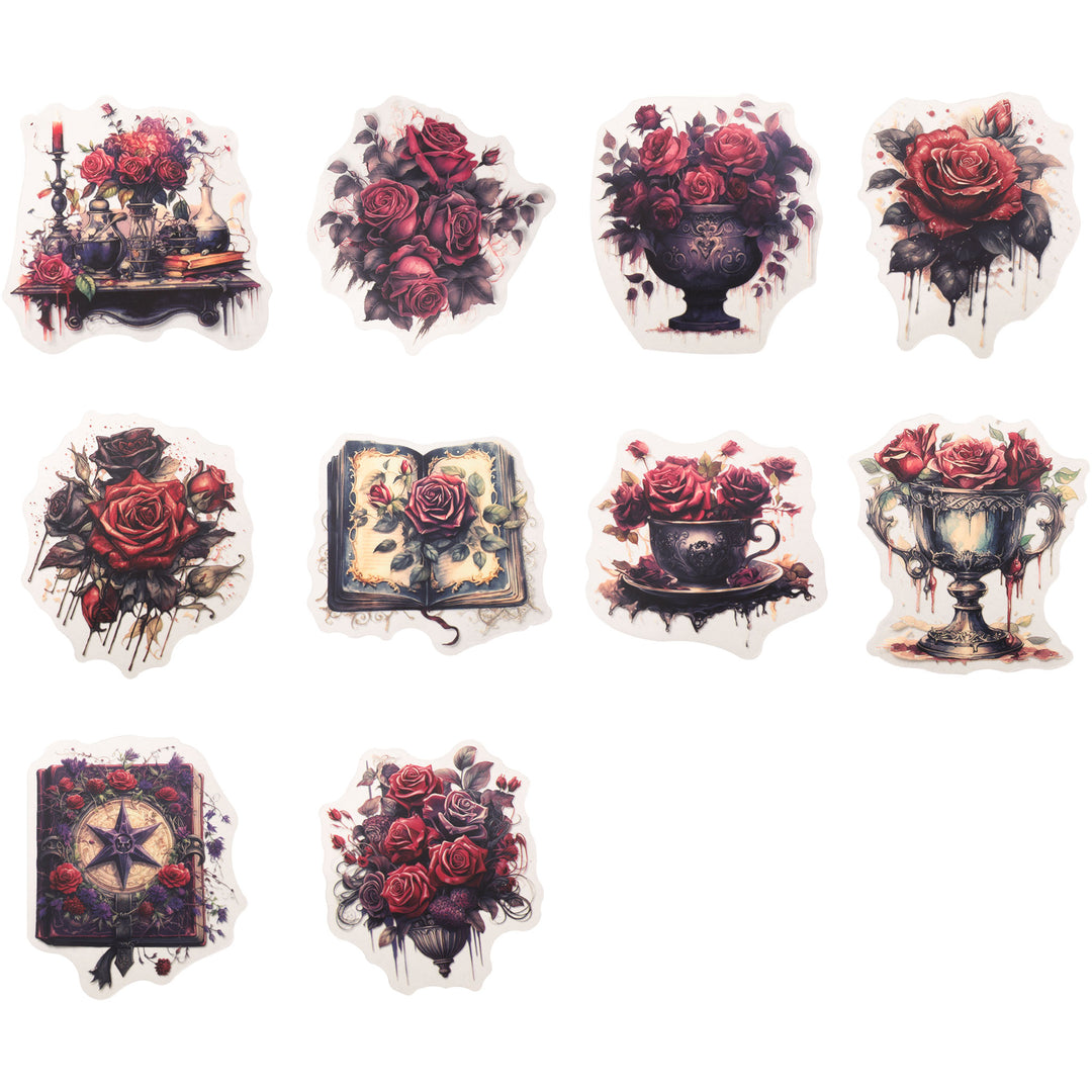 Mystic Rose Stickers - 20 Pcs