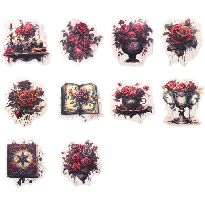 Mystic Rose Stickers - 20 Pcs