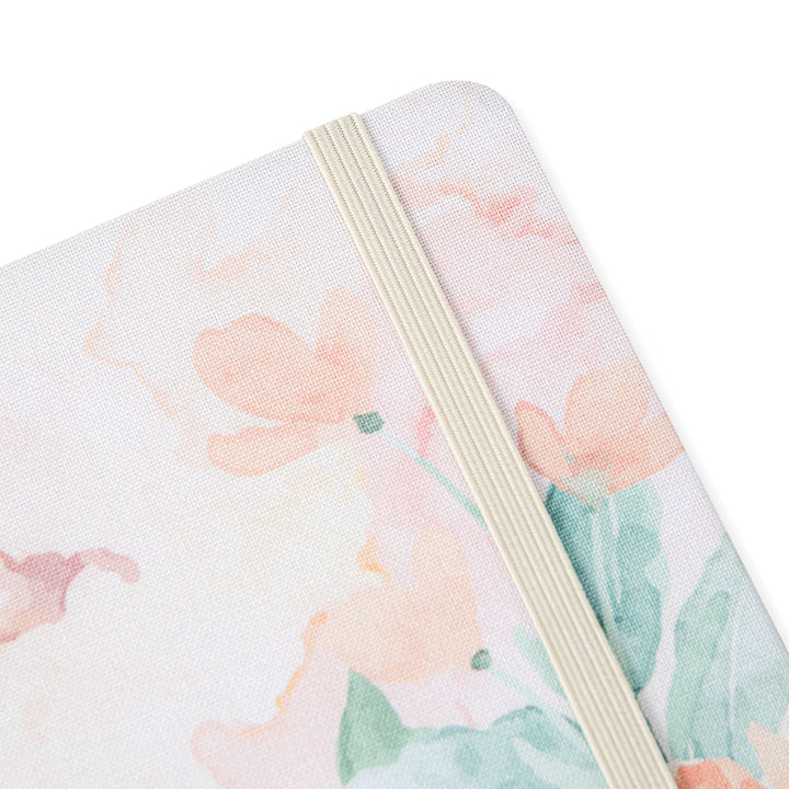 Orange Floral Dot Grid Notebook - A5