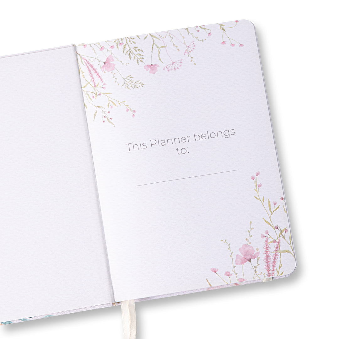 Orange Floral Dot Grid Notebook - A5