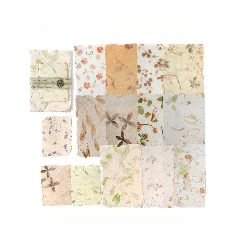Paper Flower Season Collage Scrapbook Paper - 28 Sheets