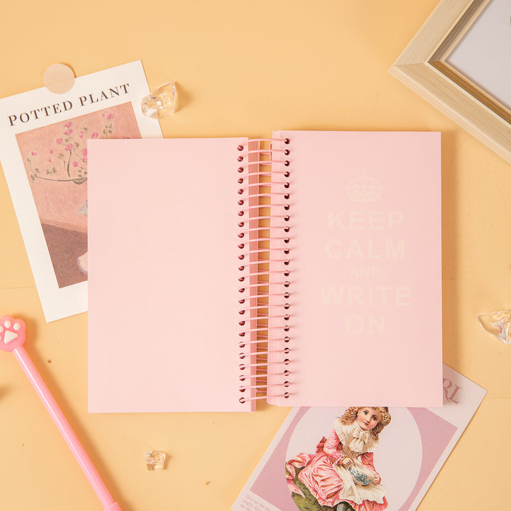 Pearly-Lustre Candy Color Spiral Notebook - Pink