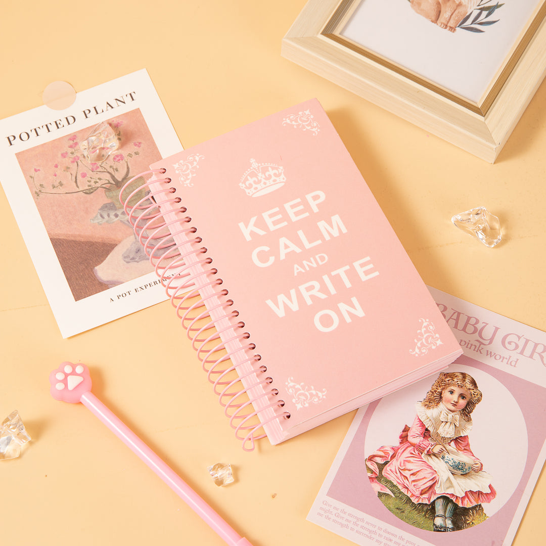 Pearly-Lustre Candy Color Spiral Notebook - Pink