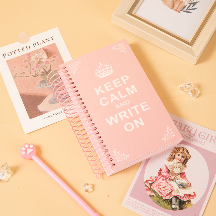 Pearly-Lustre Candy Color Spiral Notebook - Pink