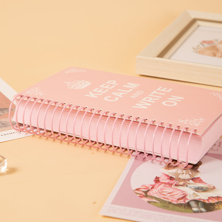 Pearly-Lustre Candy Color Spiral Notebook - Pink