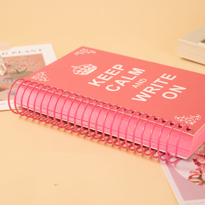 Pearly-Lustre Candy Color Spiral Notebook - Red