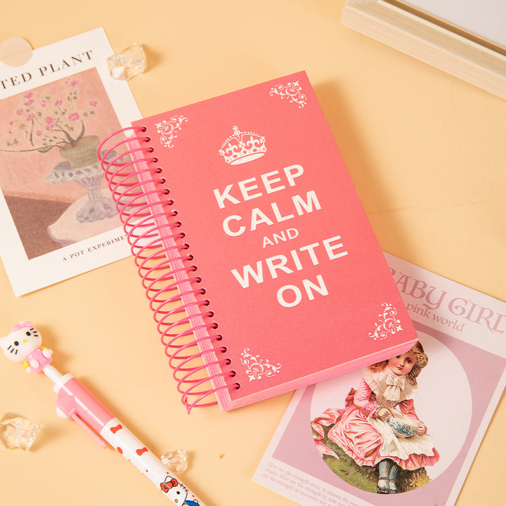 Pearly-Lustre Candy Color Spiral Notebook - Red
