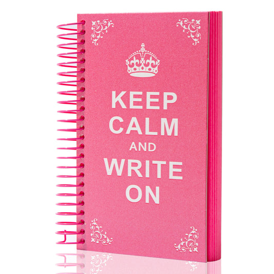 Pearly-Lustre Candy Color Spiral Notebook - Red