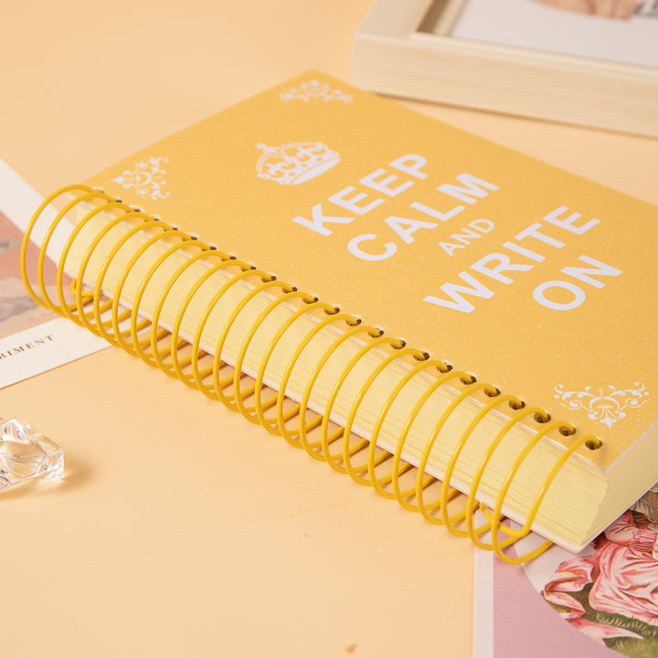Pearly-Lustre Candy Color Spiral Notebook - Yellow