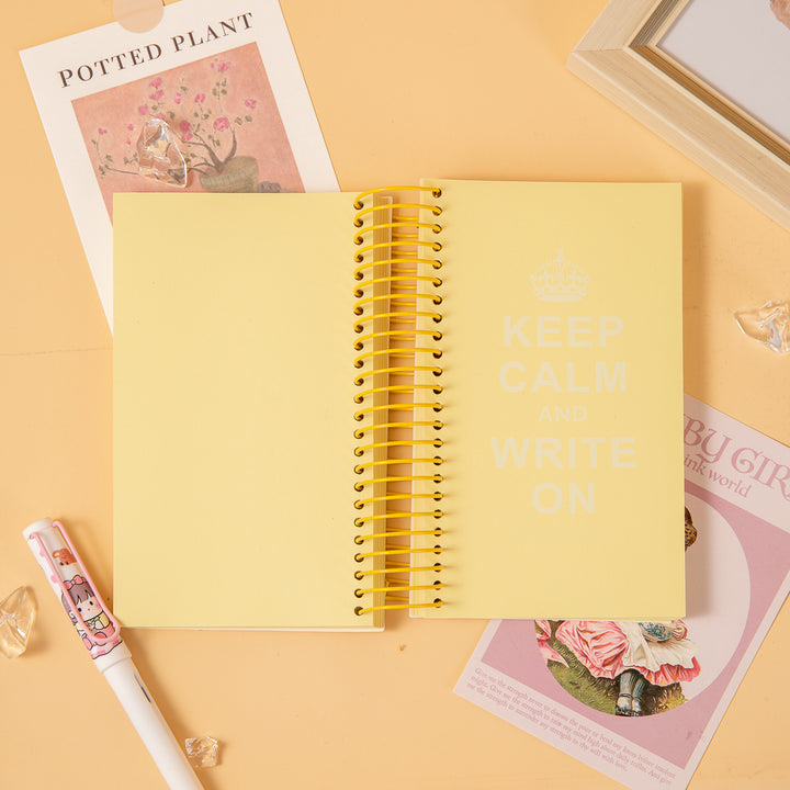 Pearly-Lustre Candy Color Spiral Notebook - Yellow