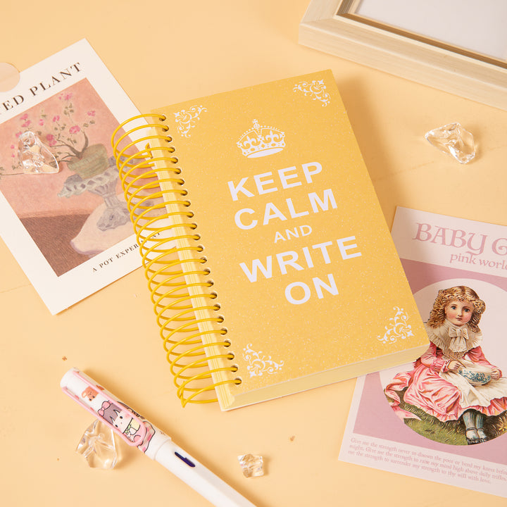 Pearly-Lustre Candy Color Spiral Notebook - Yellow
