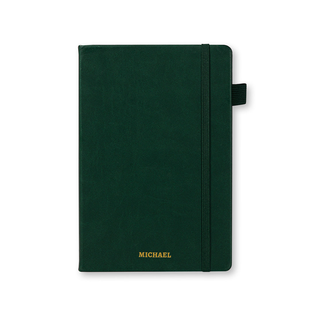 Personalized Vegan Leather Hardcover Notebook - A5 - Lined