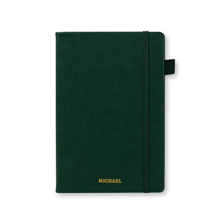 Personalized Vegan Leather Hardcover Notebook - A5 - Lined